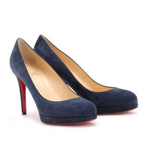 Christian Louboutin Simple Pump 120 Velour Navy 36
